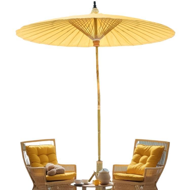 Parasol outdoor courtyard garden courtyard antique decorative umbrella for cooking tea around the stove large oil paper umbrella center column umbrella rainproof 6