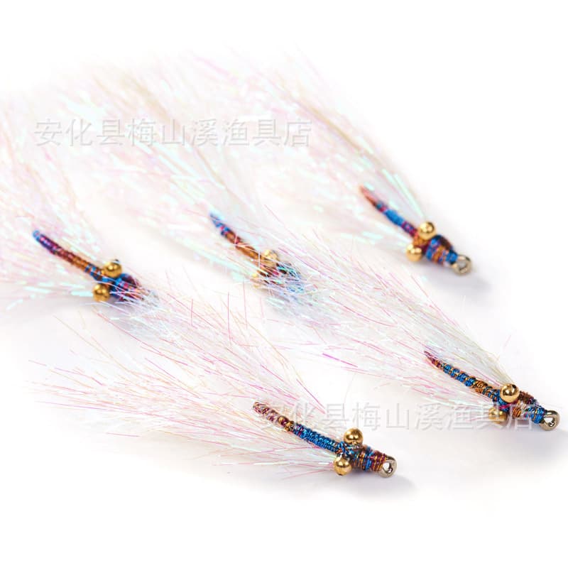 Meishanxi Golden Eye Micro Charlie Fly Hook Ice Silk Shrimp Crazy Charlie Lua Fly Fishing Bait False Bait Fly 5