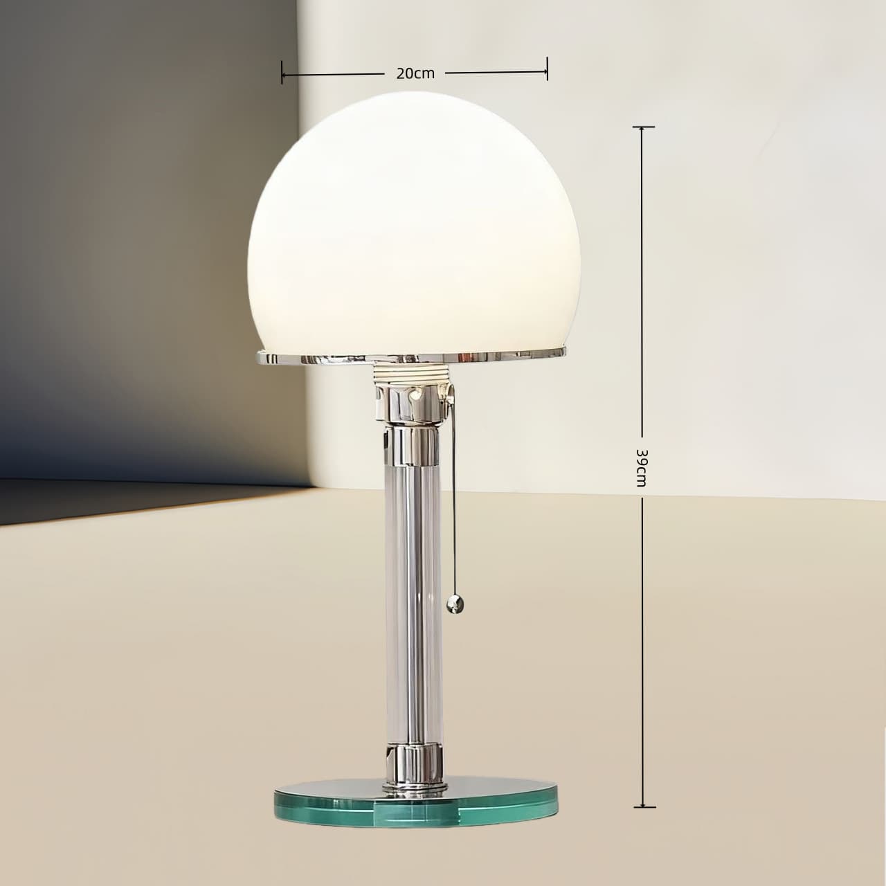 Cross-border medieval Bauhaus table lamp Danish designer atmosphere decoration glass pull switch bedroom bedside lamp 7