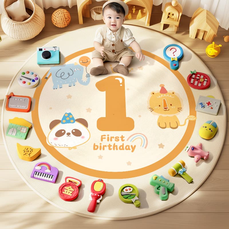 A complete set of week-catching supplies and props for one-year-old babies to draw lots and birthday arrangements for boys and girls, environmentally friendly soft glue can be shipped on behalf of 3