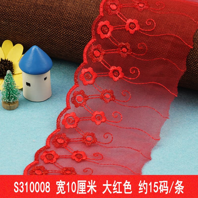 Mesh water-soluble multi-color embroidery lace 10 cm wide clothing pillowcases bed sheets tablecloth accessories direct wholesale 9