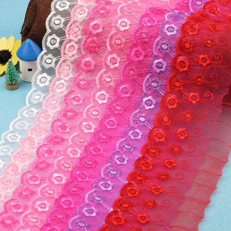 Mesh water-soluble multi-color embroidery lace 10 cm wide clothing pillowcases bed sheets tablecloth accessories direct wholesale 1