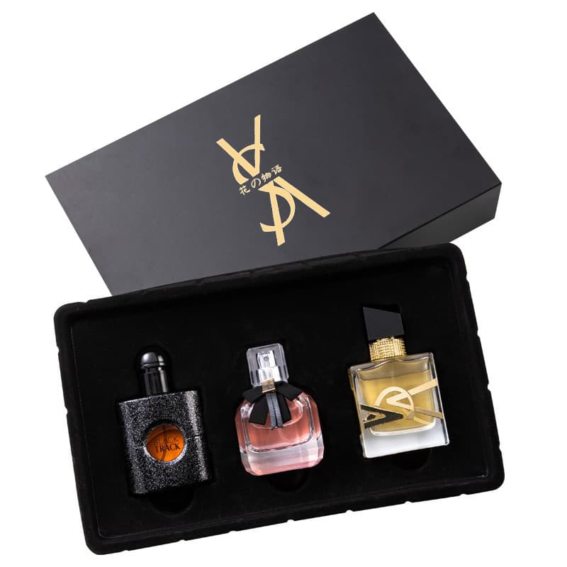 Flower Story Black Opium Gift Box Women's Perfume Four-piece Set Reversed Paris Perfume Long-lasting Eau de Toilette Wholesale 7