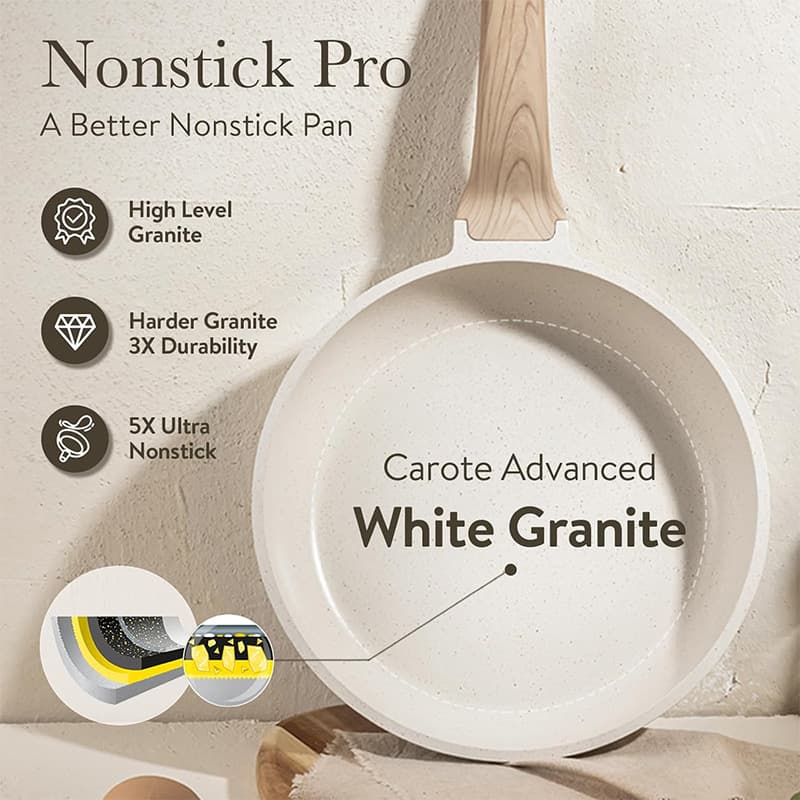 Cross-border granite pot set kitchen supplies complete set of medical stone non-stick frying pan cooking pot 3