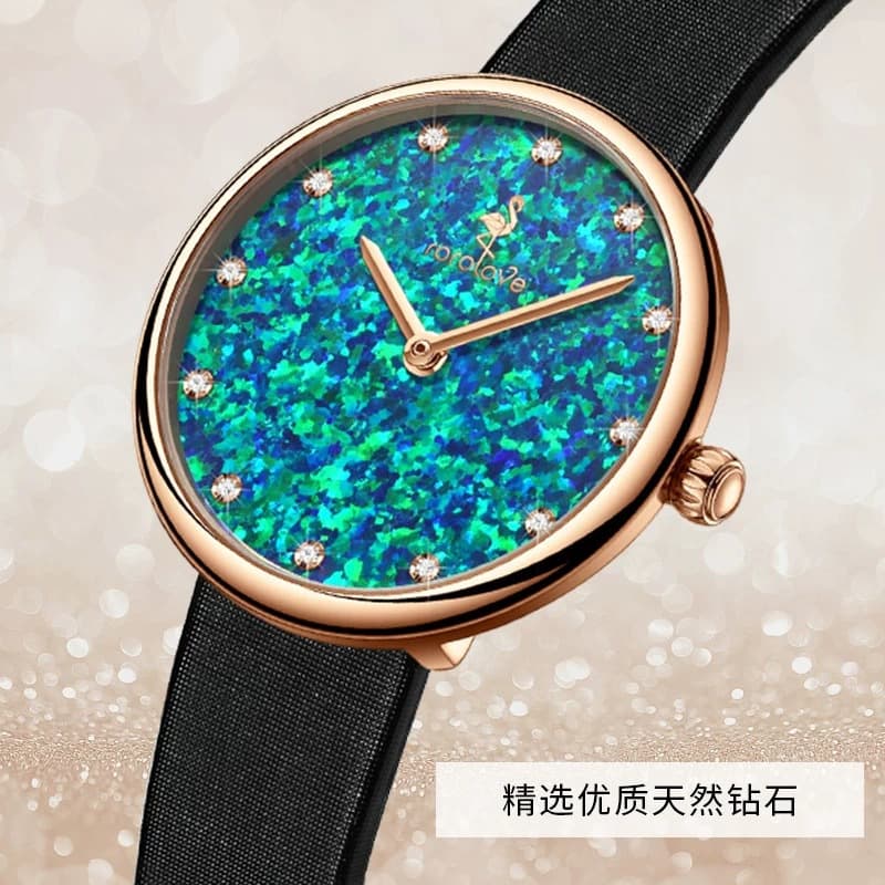rorolove flamingo popular fashionable ladies quartz watch inlaid with 12 natural diamonds 4