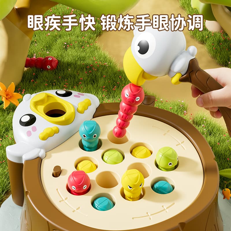 Cross-border Woodpecker Bug Catching Game Early Education Puzzle Boys and Girls Manual Children's Magnetic Fishing Toys Foreign Trade Wholesale 5