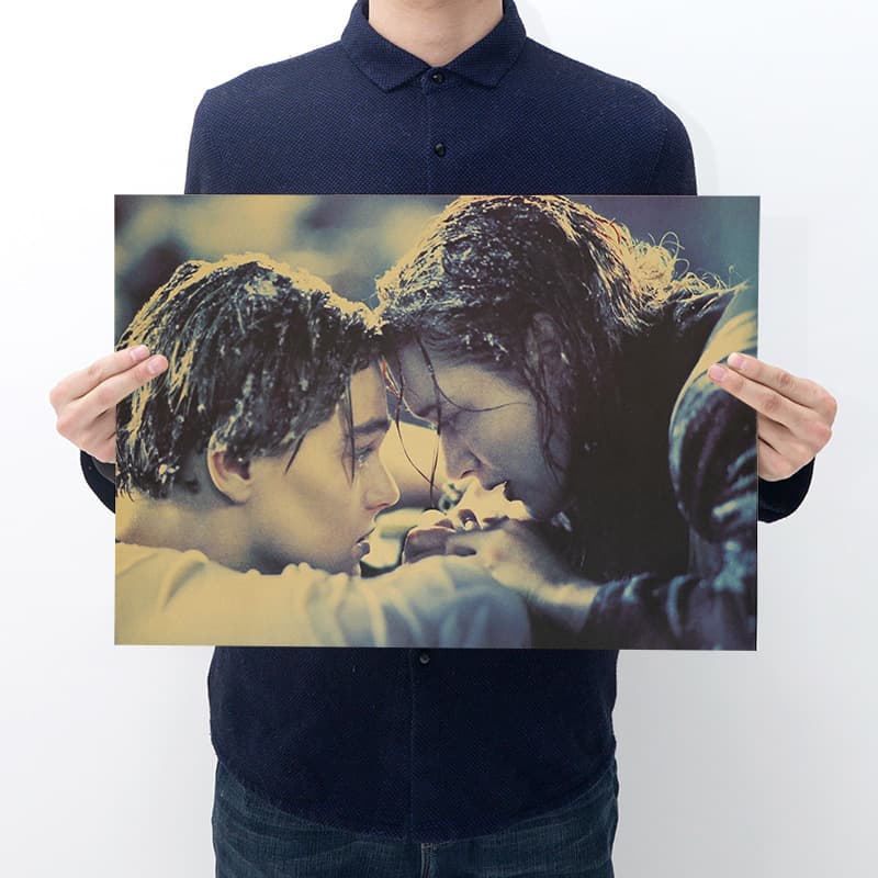 [100 classic movie posters] Retro kraft paper decorative paintings bar dormitory wall wallpaper literary stickers 9