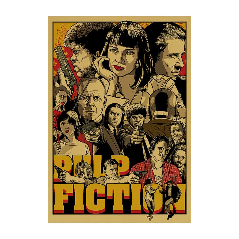 [100 classic movie posters] Retro kraft paper decorative paintings bar dormitory wall wallpaper literary stickers 10