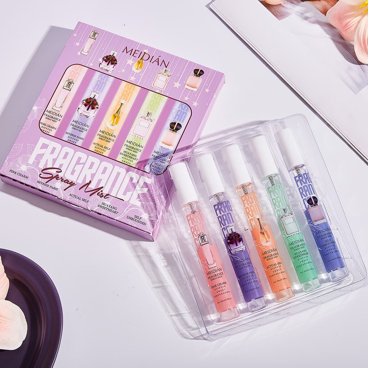 Cross-border Charming Point Same Perfume Set Body and Hair Alcohol-Free Fragrance Spray Test Fragrance Travel Pack 3