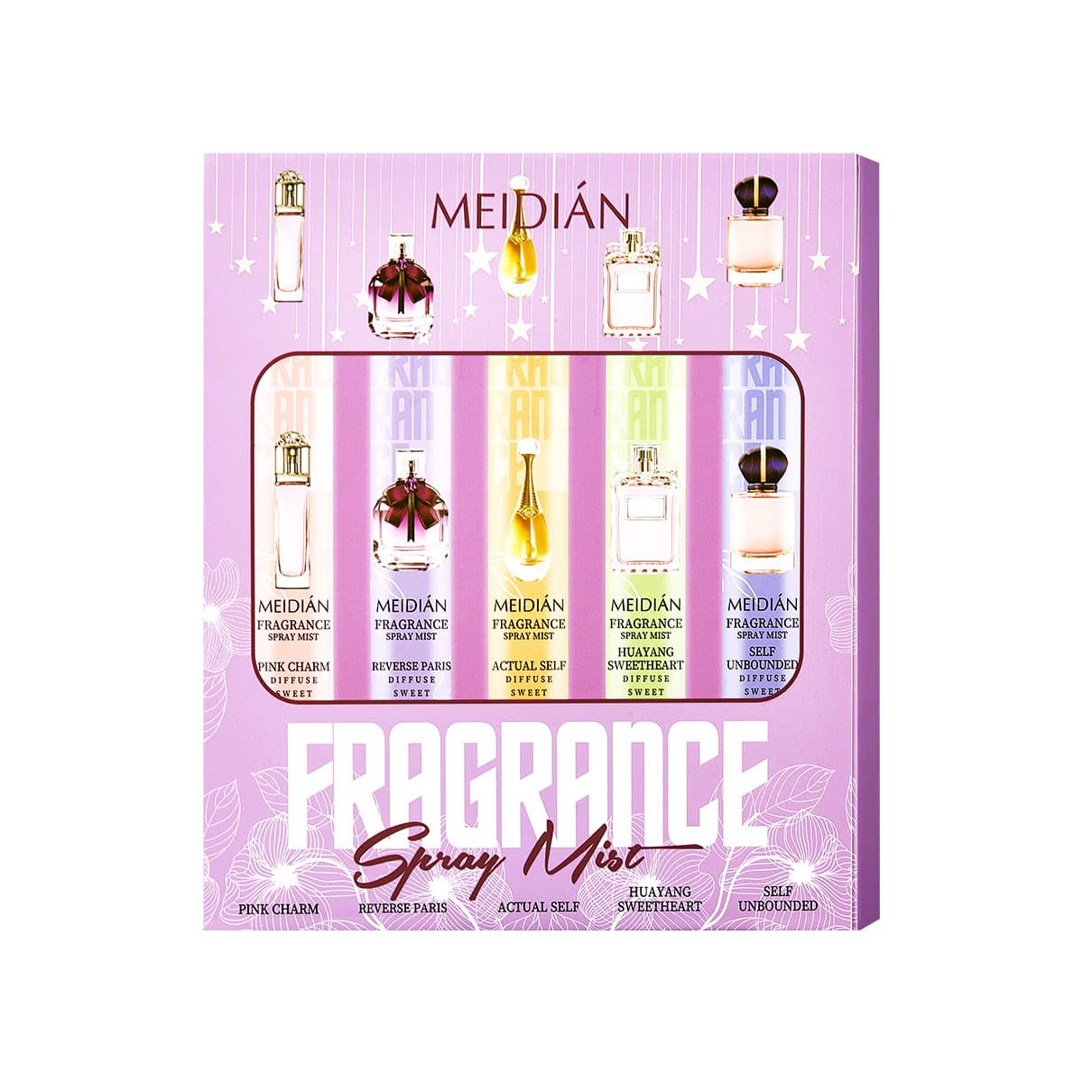 Cross-border Charming Point Same Perfume Set Body and Hair Alcohol-Free Fragrance Spray Test Fragrance Travel Pack 6