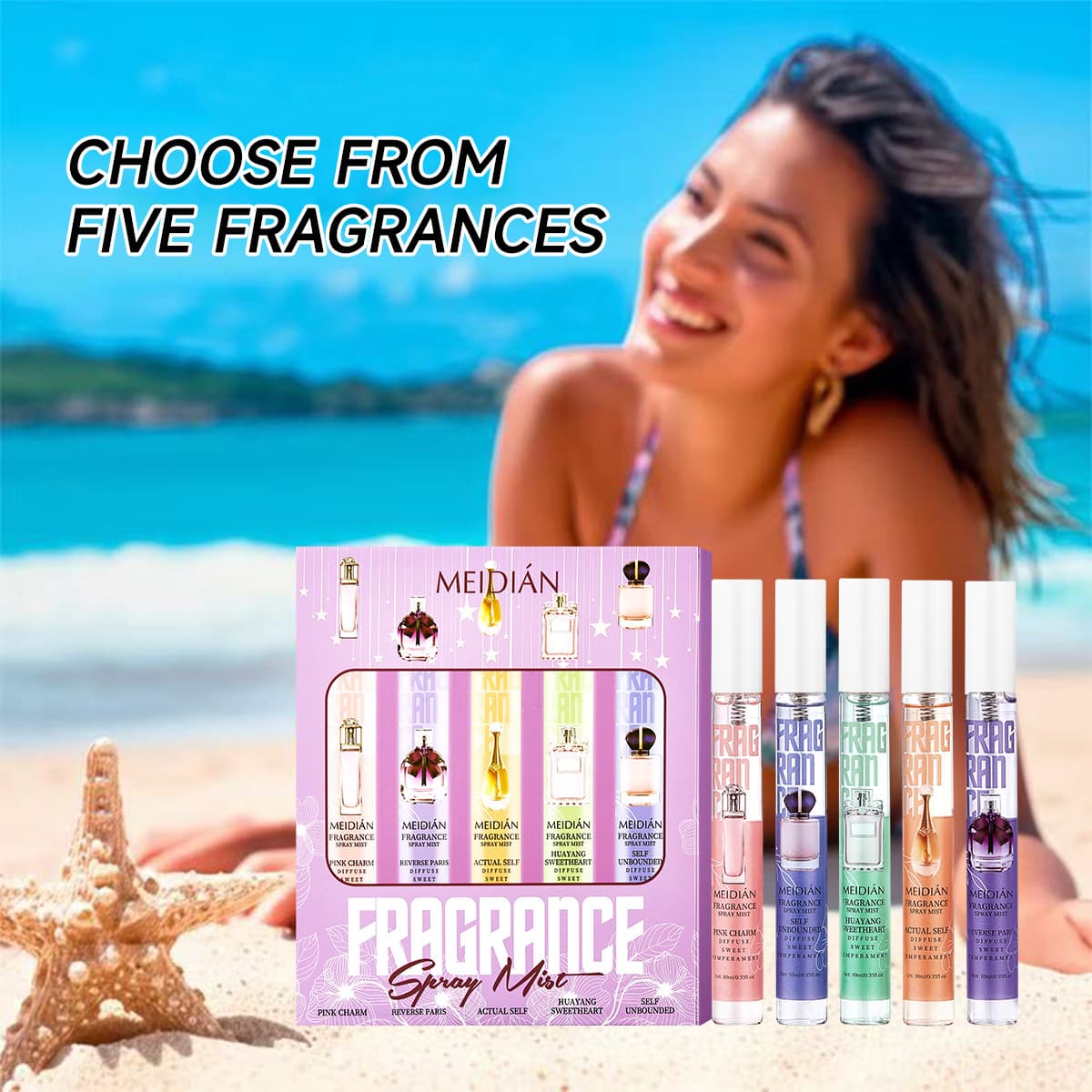 Cross-border Charming Point Same Perfume Set Body and Hair Alcohol-Free Fragrance Spray Test Fragrance Travel Pack