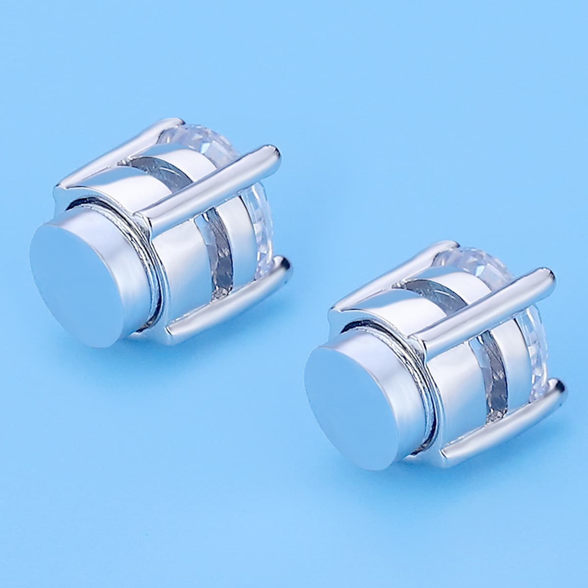 Personalized men's magnetic ear clips stainless steel electroplated earrings non-pierced magnet ear jewelry 3