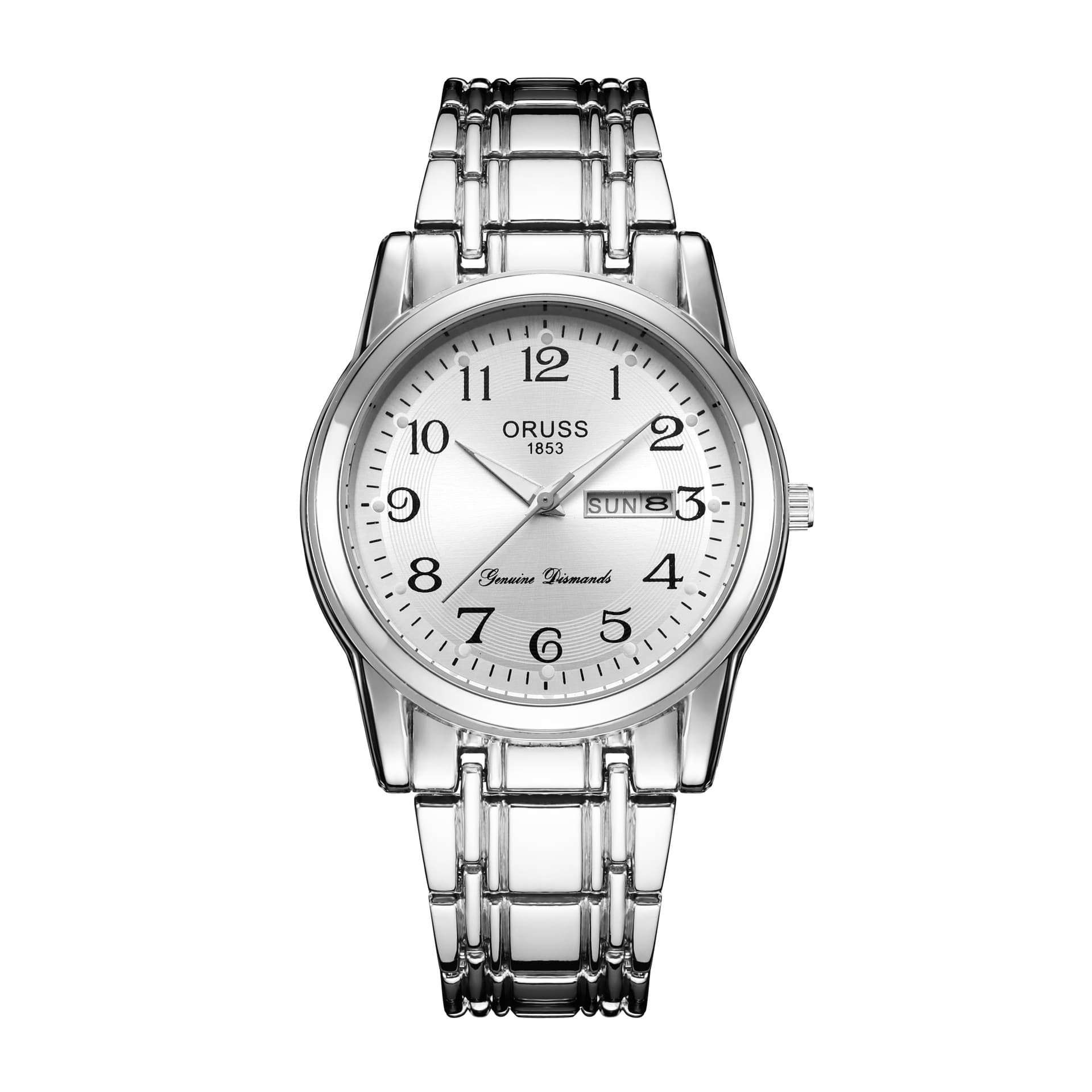 Men's fashionable and versatile quartz watch fully automatic movement luminous waterproof dual calendar watch men's large digital elderly watch 6