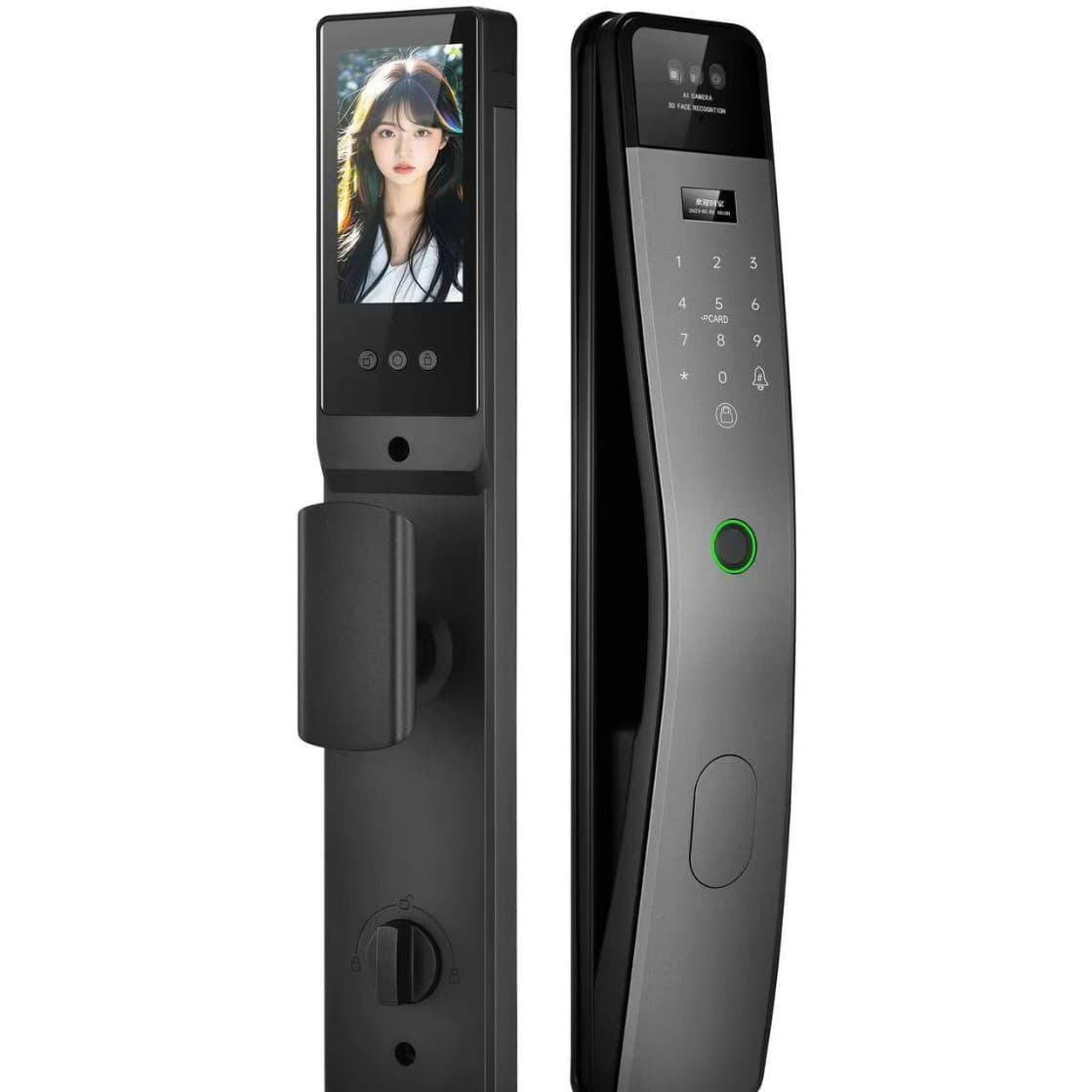 Face intercom monitoring fingerprint lock home anti-theft door smart lock visible 5-inch cat eye password lock electronic door lock 5