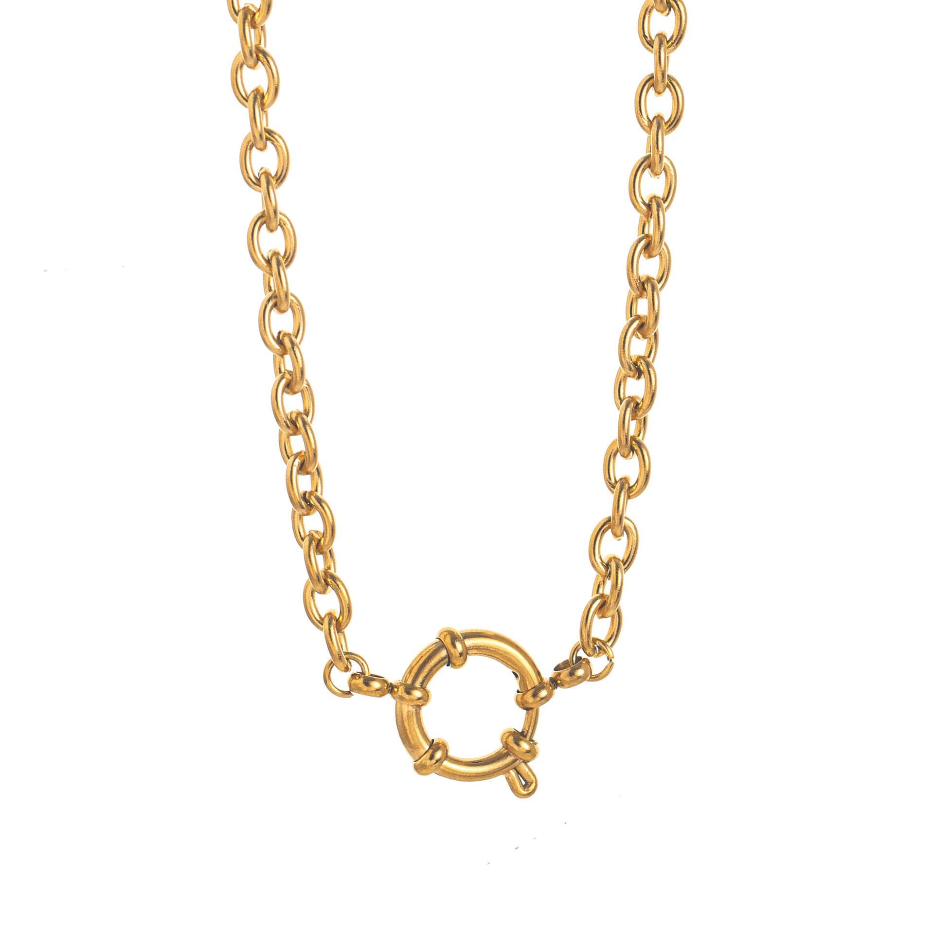 European and American stainless steel round flower pendant accessories DIY basic living chain furnace vacuum electroplating 18K gold protection 7