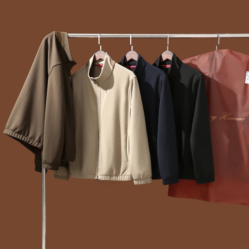 Italian high luxury sheepskin sheepskin splicing autumn and winter men's high-end old money style jacket new jacket 3