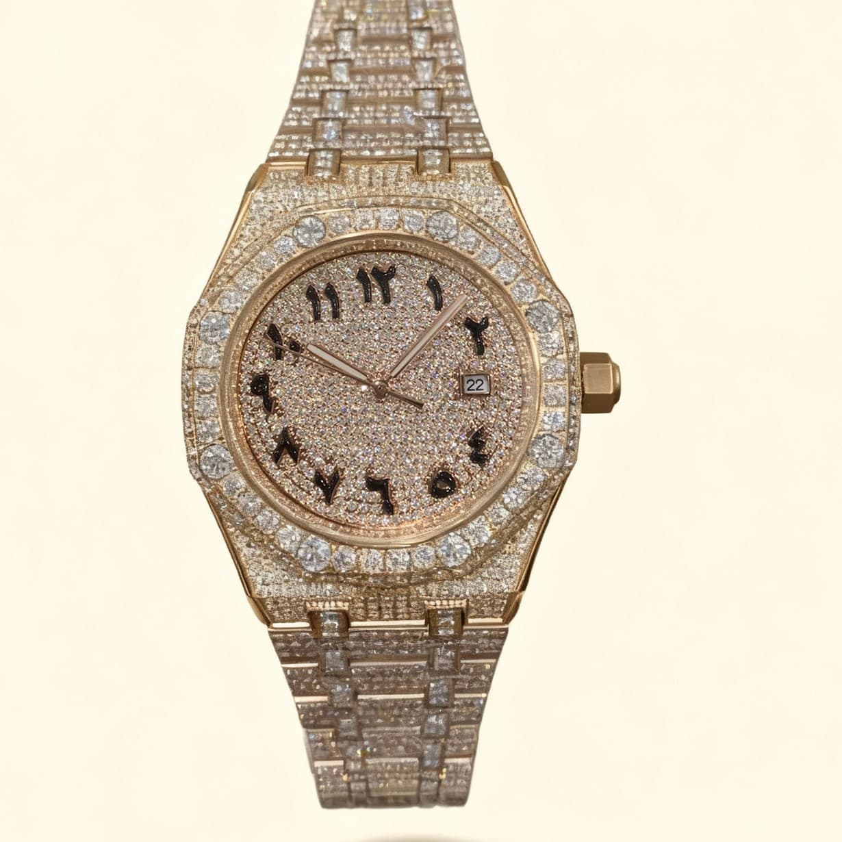 European and American style men's fully automatic mechanical watch with all diamonds and inlays, elegant, luxurious and light luxury 3
