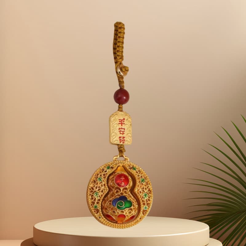 Ancient style safe gourd new national trend car keychain pendant unisex Fulu small gift exquisite keychain 5