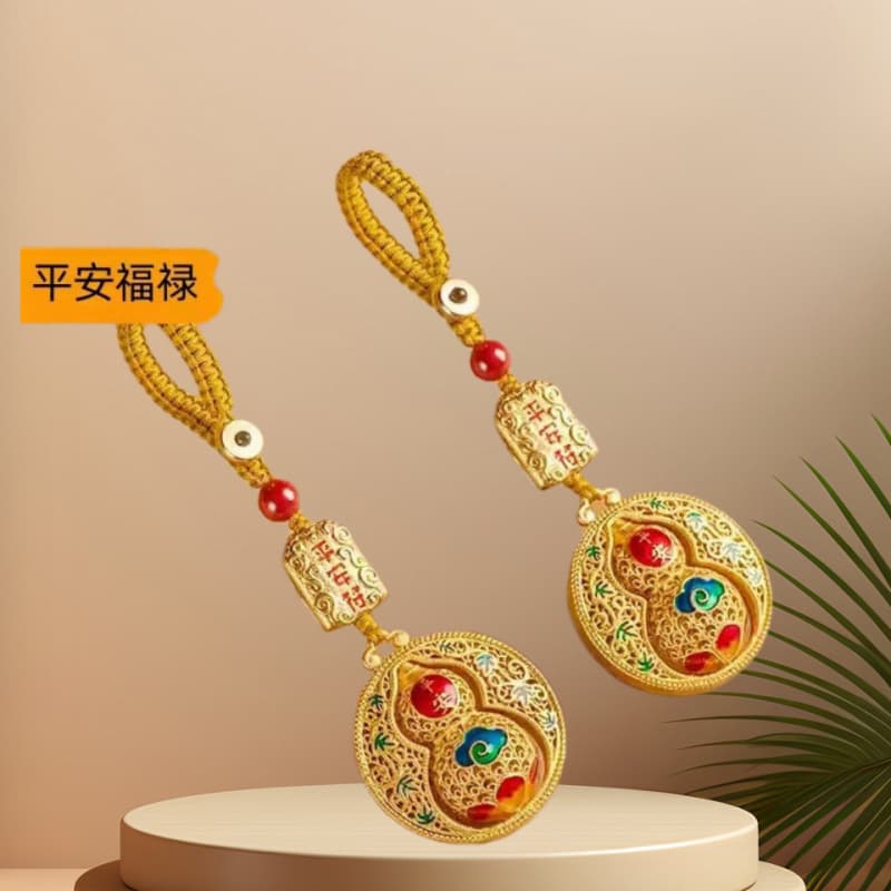 Ancient style safe gourd new national trend car keychain pendant unisex Fulu small gift exquisite keychain 1