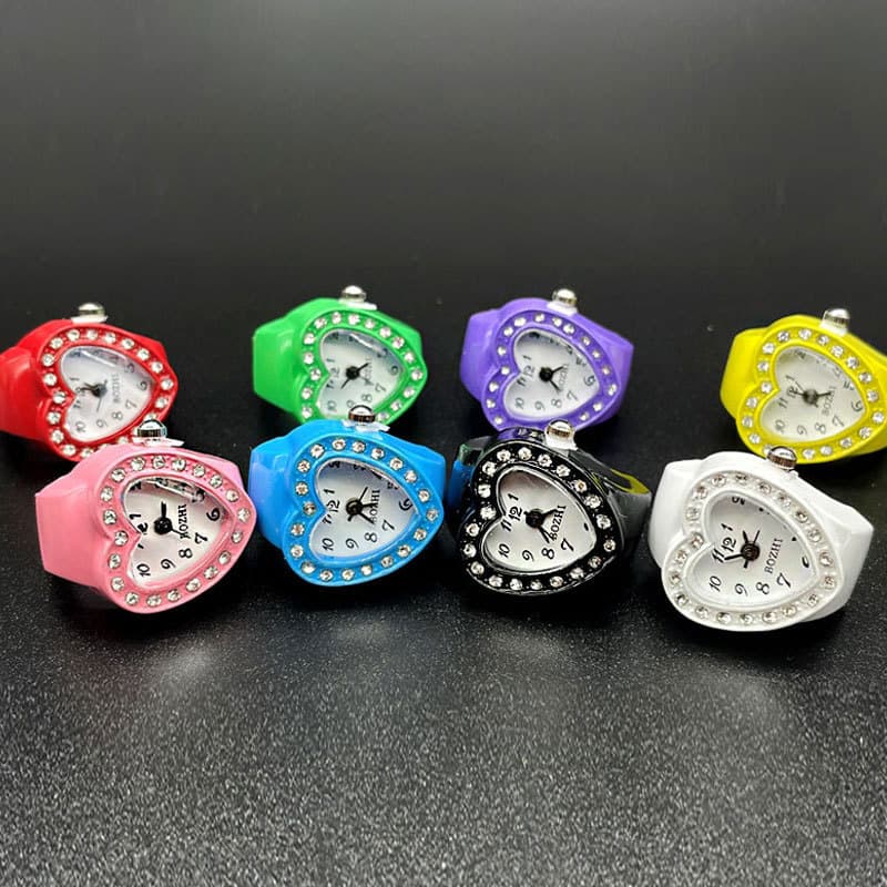 [Ring Watch] Korean style love with diamond trendy best-selling temperament female ring watch directly approved by cross-border foreign trade manufacturers