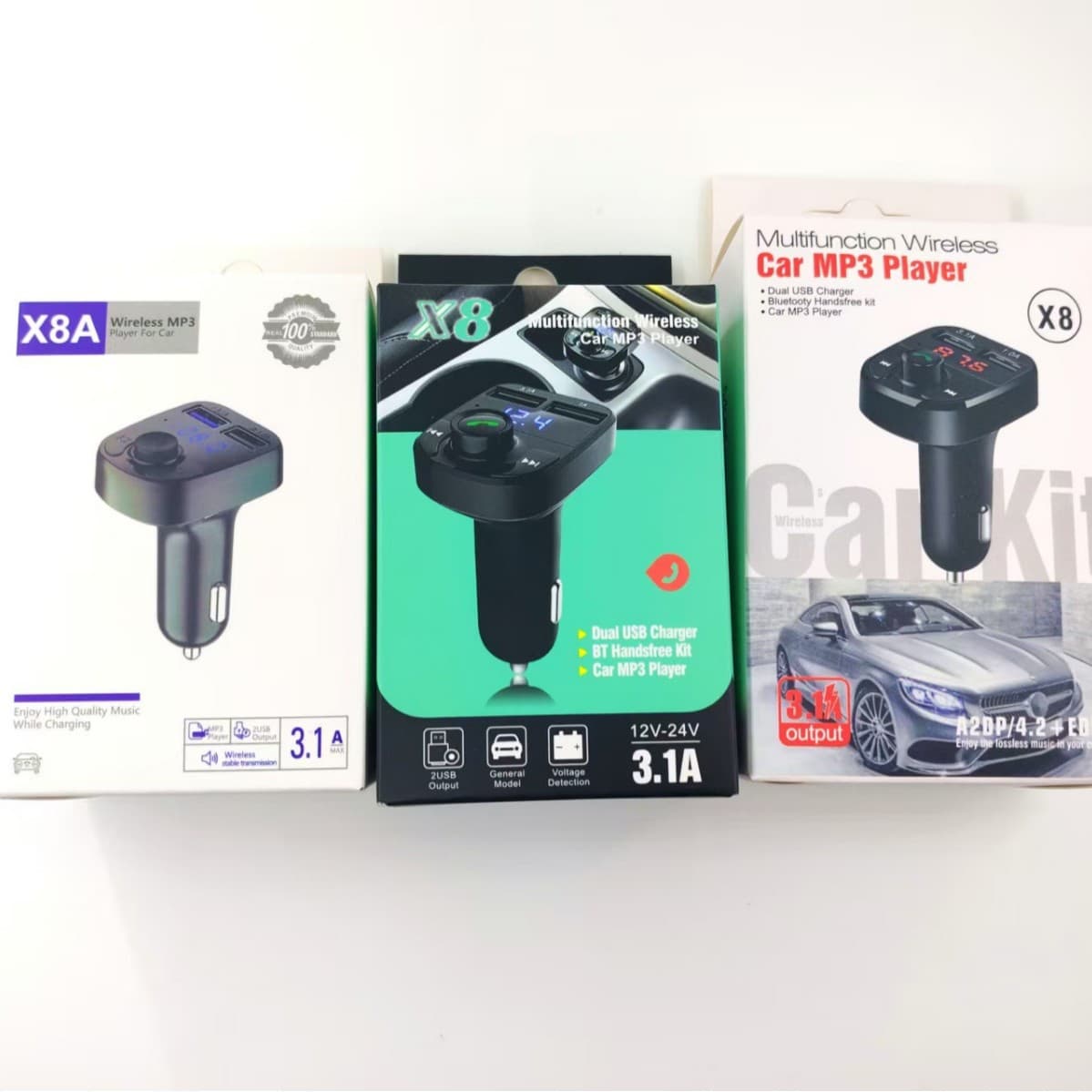 X8 car mp3 player Bluetooth hands-free calling FM transmitter car supplies multi-function charger 2