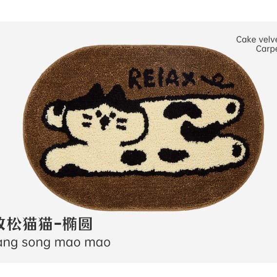 Cartoon animal imitation cashmere floor mats bathroom bathroom door absorbent quick-drying foot mats entry door mats stain-resistant and wear-resistant 1