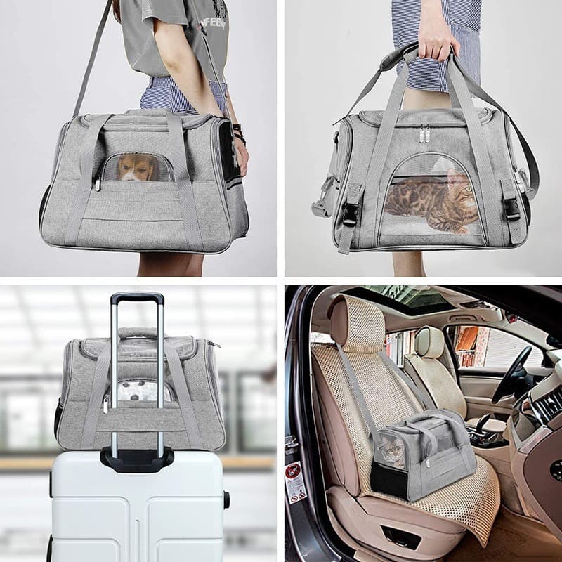 Portable Cat Bag Dog Bag Breathable Foldable Pet Bag Car Cat and Dog Bag Wholesale Large Capacity Portable Cat Bag 5