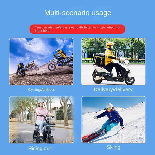 1 set Color: Black Material: ABS Helmet Headphones Motorcycle Bluetooth Headphones Waterproof High Power Standalone 1