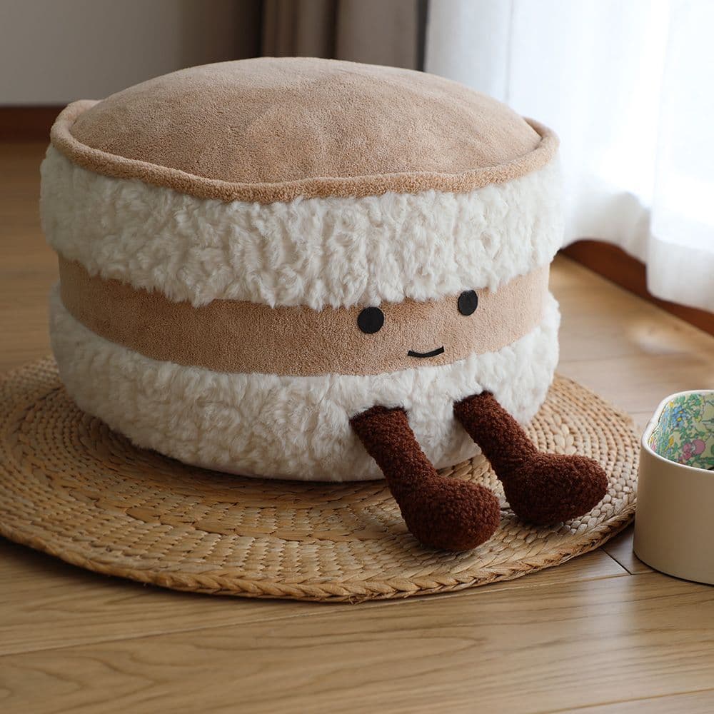 Tatami futon living room removable ins washable footstool and shoe stool cute bread pouf B&B decorative stool 4
