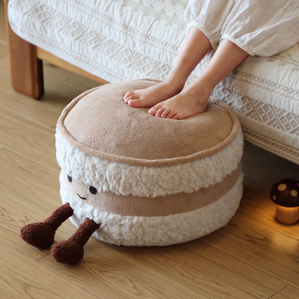 Tatami futon living room removable ins washable footstool and shoe stool cute bread pouf B&B decorative stool 1
