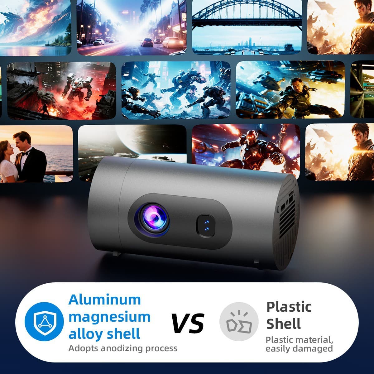 Cross-border Q8 outdoor projector home small high-definition 1080 mini portable home theater office projector 1