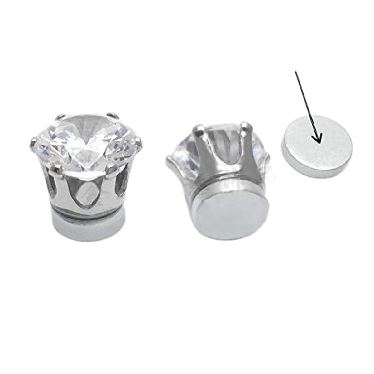 316 Stainless Steel Zircon Non-pierced Magnetic Earrings Six Claws Simple Flash Diamond Ear Bone Nails Fashionable Earrings for Men and Women 6