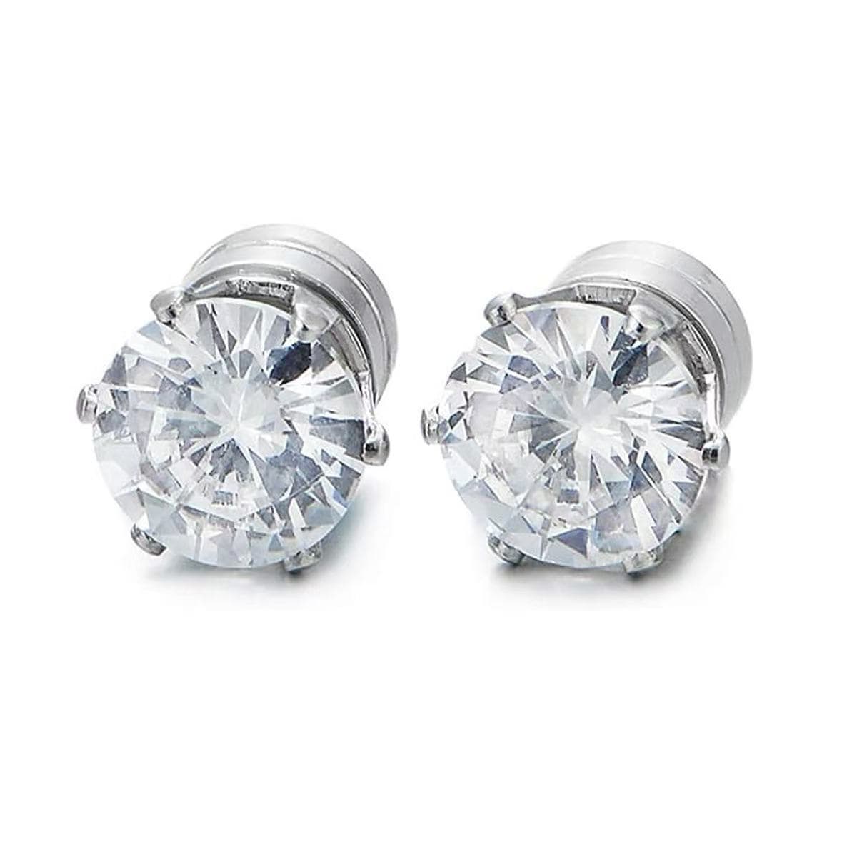 316 Stainless Steel Zircon Non-pierced Magnetic Earrings Six Claws Simple Flash Diamond Ear Bone Nails Fashionable Earrings for Men and Women 7