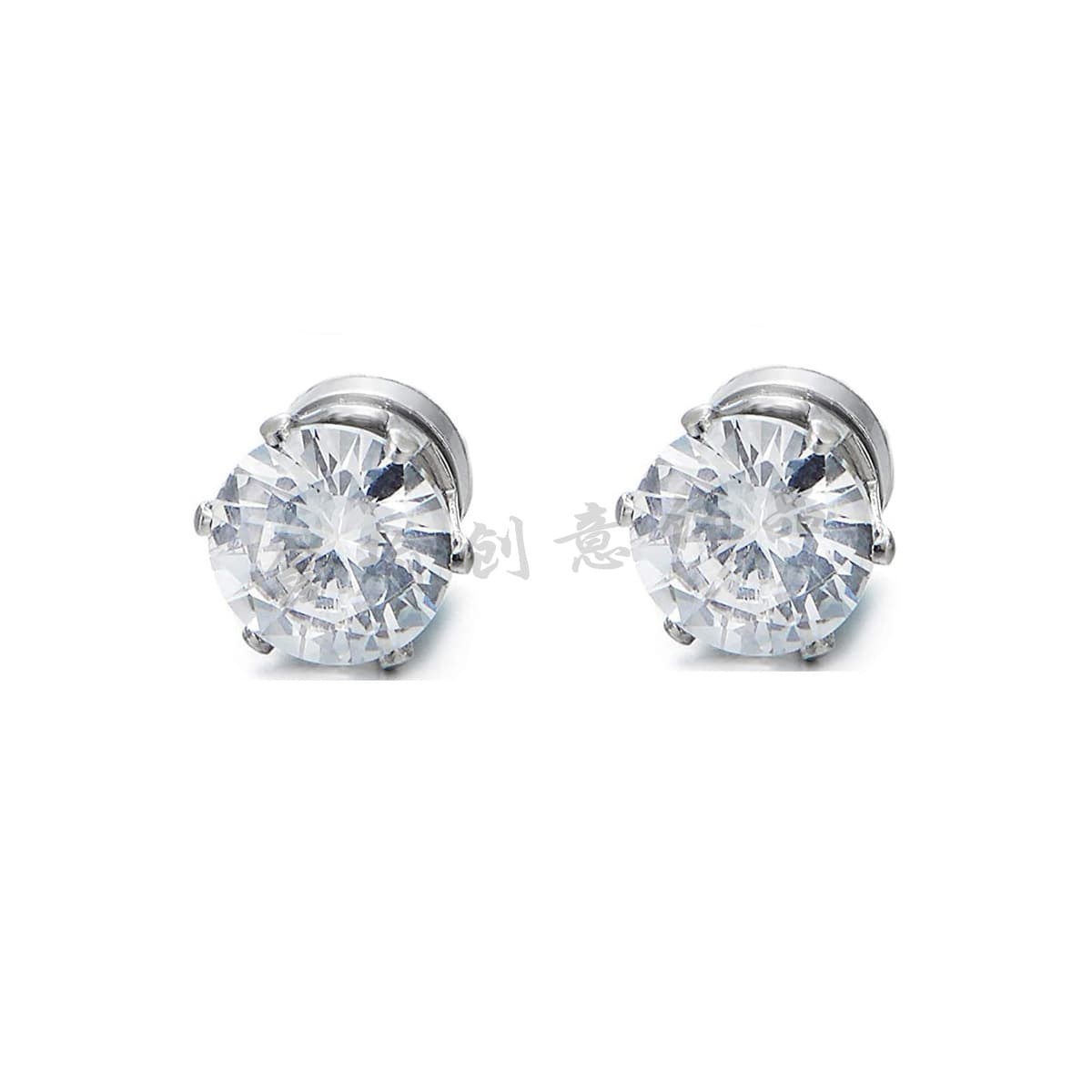 316 Stainless Steel Zircon Non-pierced Magnetic Earrings Six Claws Simple Flash Diamond Ear Bone Nails Fashionable Earrings for Men and Women 8