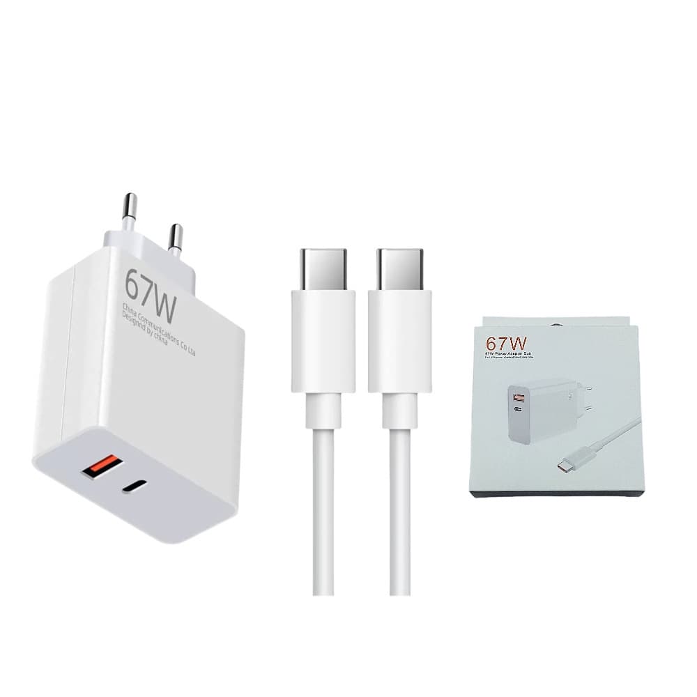 67w European standard charging head suitable for Xiaomi/Redmi mobile phones 120w fast charging charger A+c flash charging set wholesale 8