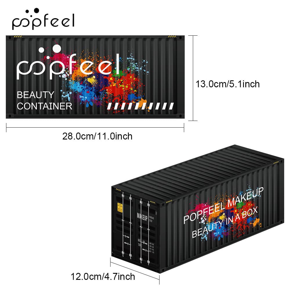 POPFEEL full set of women's cosmetics container-packed eye shadow, lip gloss, lipstick, foundation, puff and other makeup tools 6