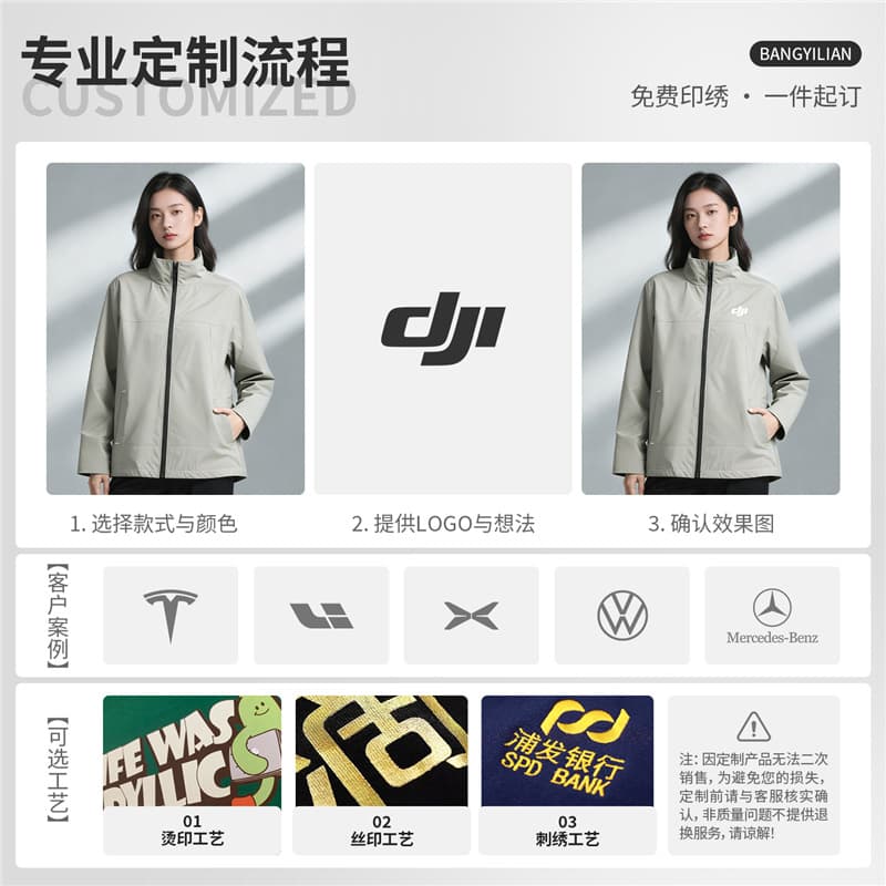 Anti-static waterproof jacket custom printed logo work clothes coat jacket technology team enterprise group work clothes 5