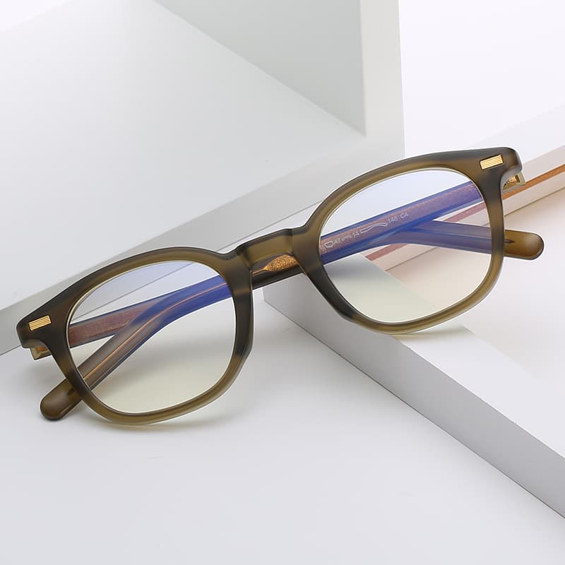 TR90 round frame anti-blue light glasses frame new fashion square frame flat mirror literary retro frame full frame frame 2
