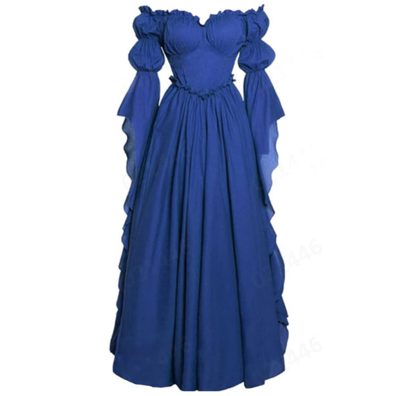 Cross-border new medieval palace dress women's retro dress European and American stage performance long dress costume 6