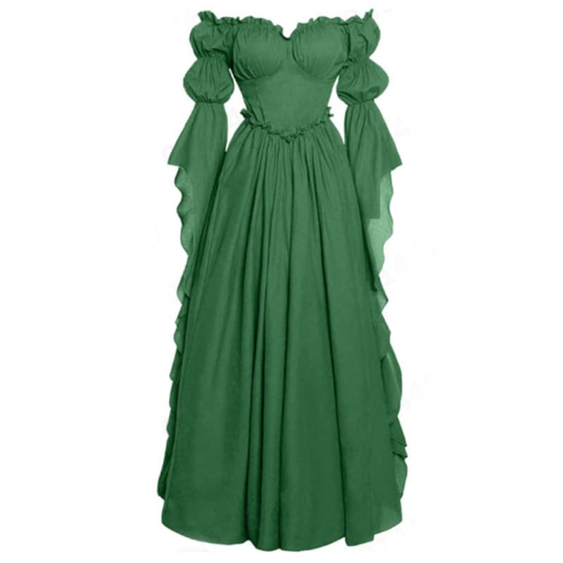 Cross-border new medieval palace dress women's retro dress European and American stage performance long dress costume 7