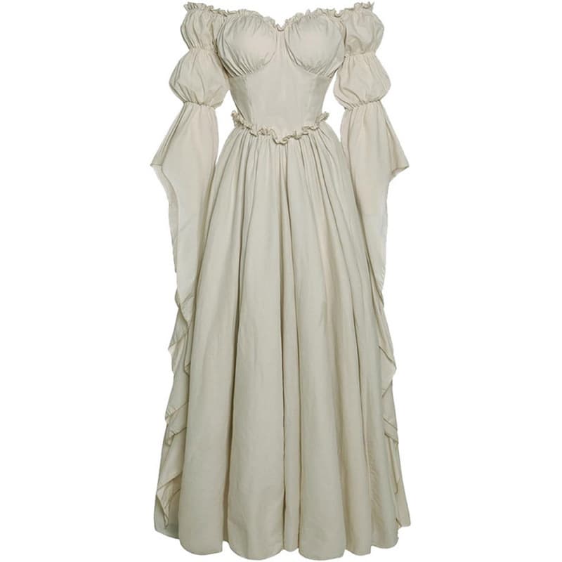 Cross-border new medieval palace dress women's retro dress European and American stage performance long dress costume 9
