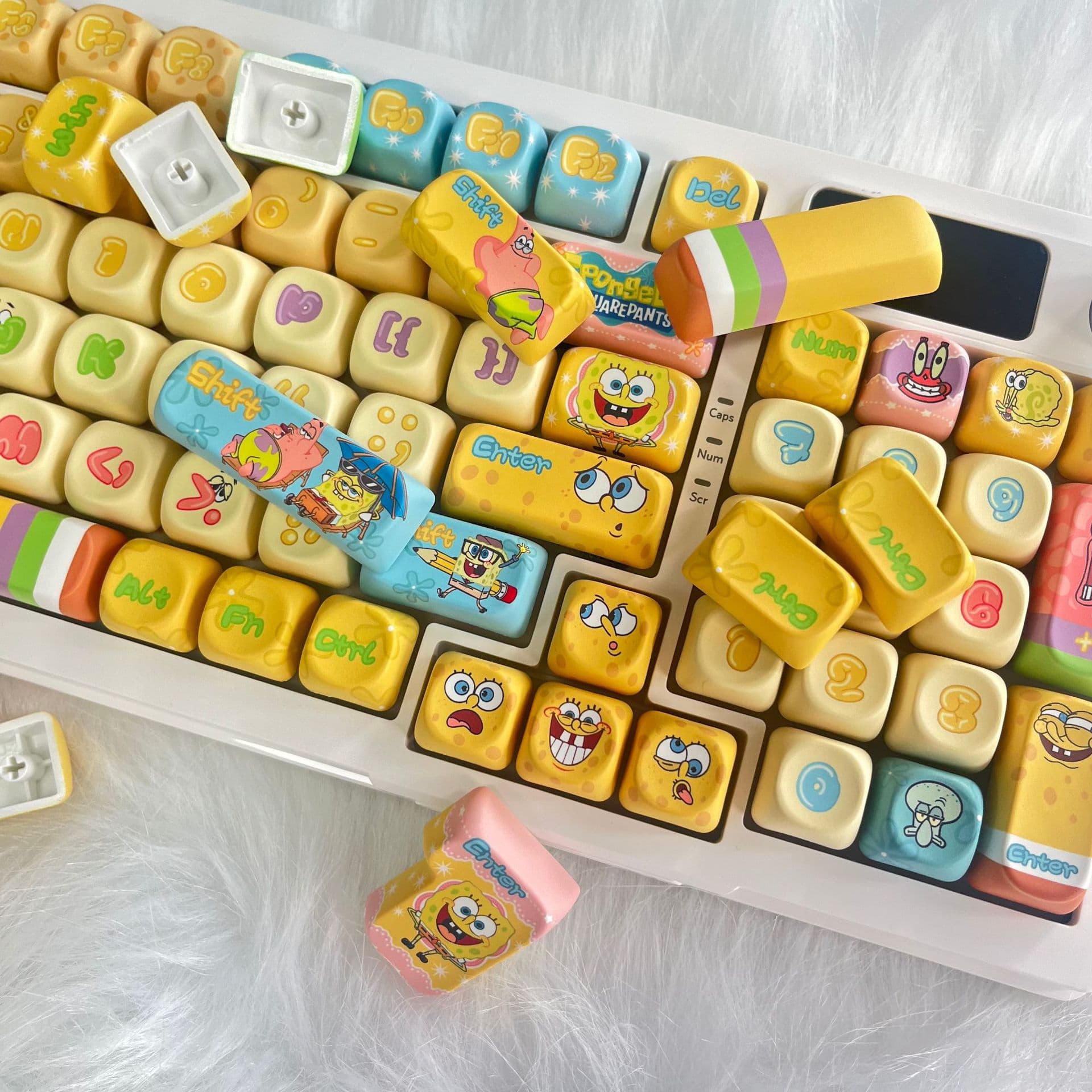 New SpongeBob SquarePants customized keycaps moa/original anime high-looking cute wired game computer accessories 4