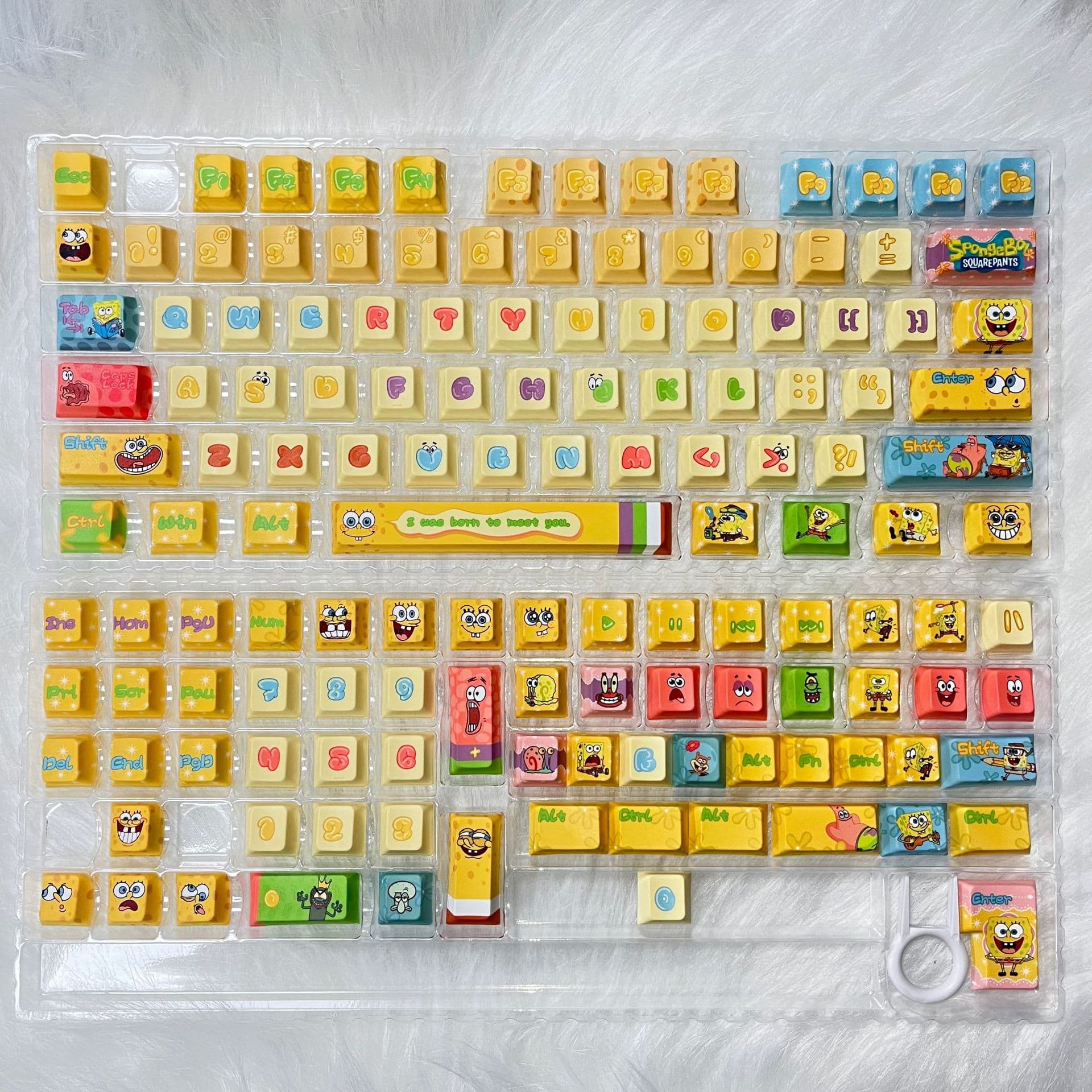 New SpongeBob SquarePants customized keycaps moa/original anime high-looking cute wired game computer accessories 7