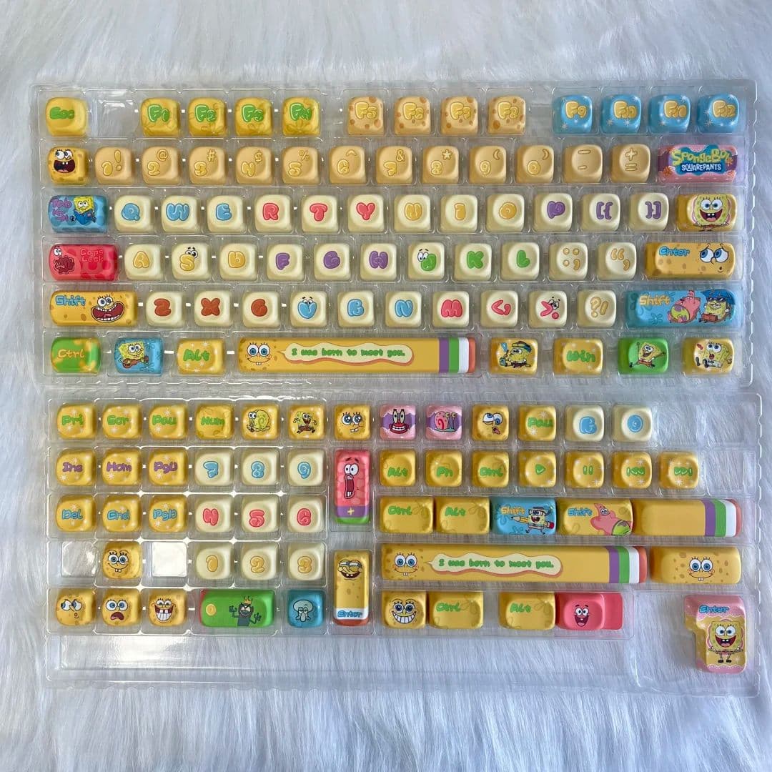 New SpongeBob SquarePants customized keycaps moa/original anime high-looking cute wired game computer accessories 8