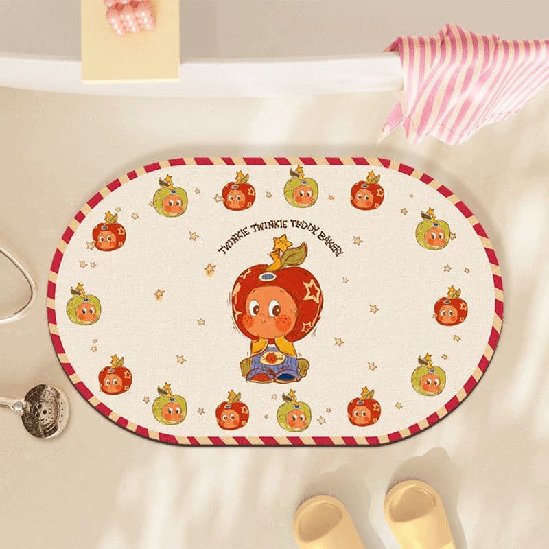 Cartoon star person bathroom floor mat diatom mud floor mat toilet door non-slip mat anti-dirty absorbent foot mat 8