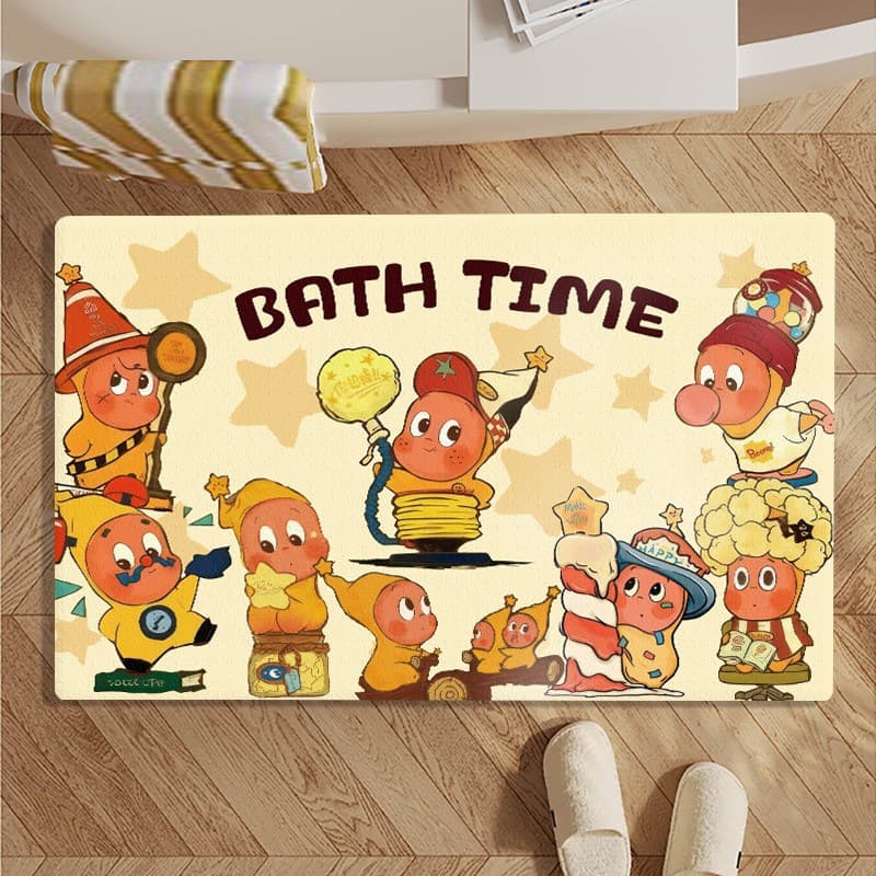 Cartoon star person bathroom floor mat diatom mud floor mat toilet door non-slip mat anti-dirty absorbent foot mat 1