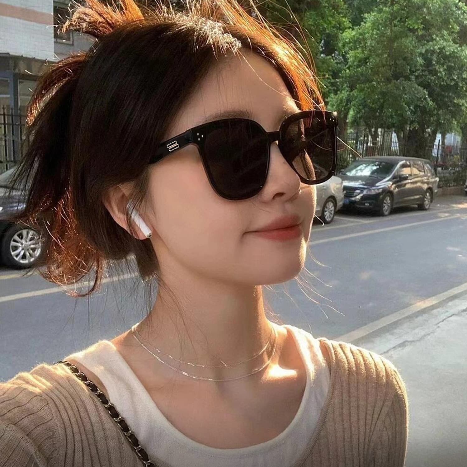 GM sunglasses by square frame big face plate light boat glasses factory cat eye nylon lens sunglasses UV400 same style 6