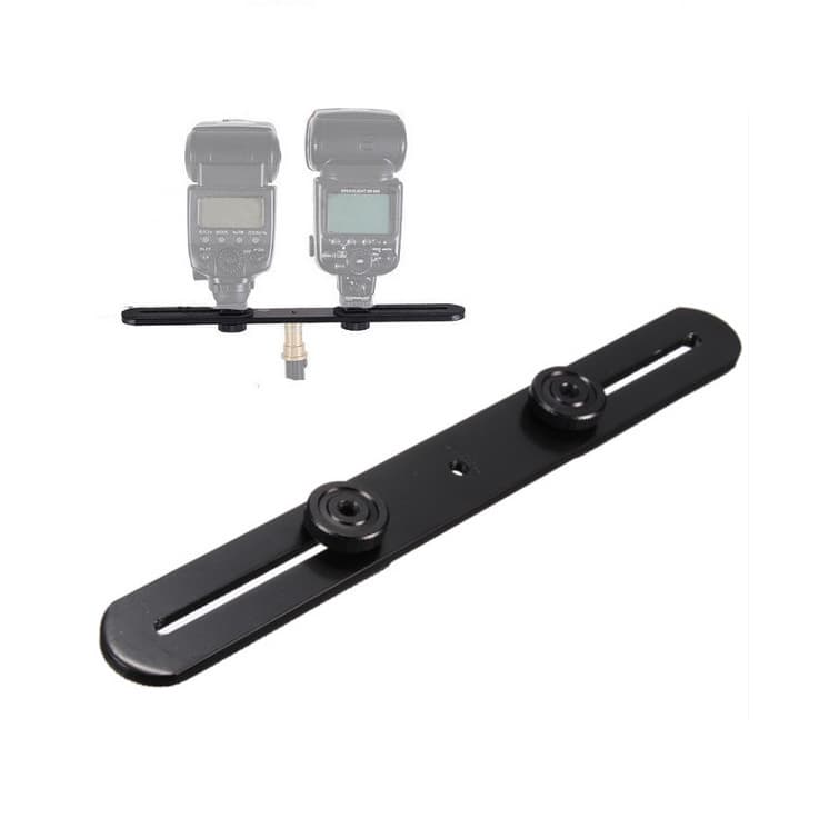 Mobile phone double-head bracket bracket crossbar one-word bracket metal flash tripod platform plate fill light stand 4