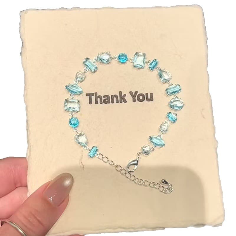 Exploding dopamine colored candy bracelet, exquisite, light, luxurious and high-end niche, sweet, irregular, diamond-filled bracelet for women 6