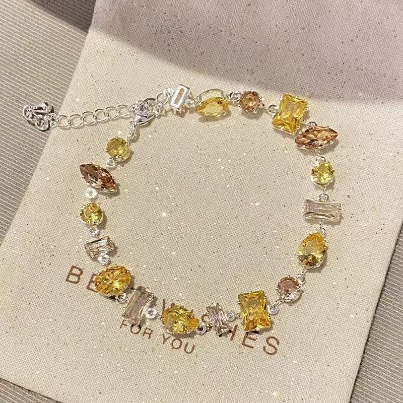 Exploding dopamine colored candy bracelet, exquisite, light, luxurious and high-end niche, sweet, irregular, diamond-filled bracelet for women 8